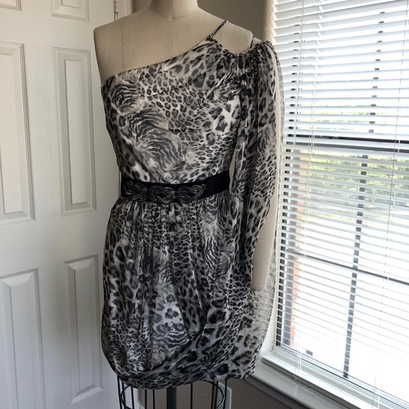 ABS B/W Leopard print dress - Picture 2 of 6